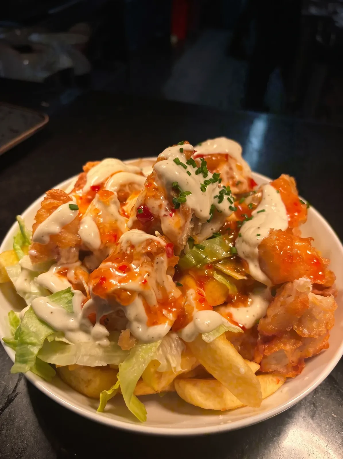 Sweet chilli chicken loaded fries