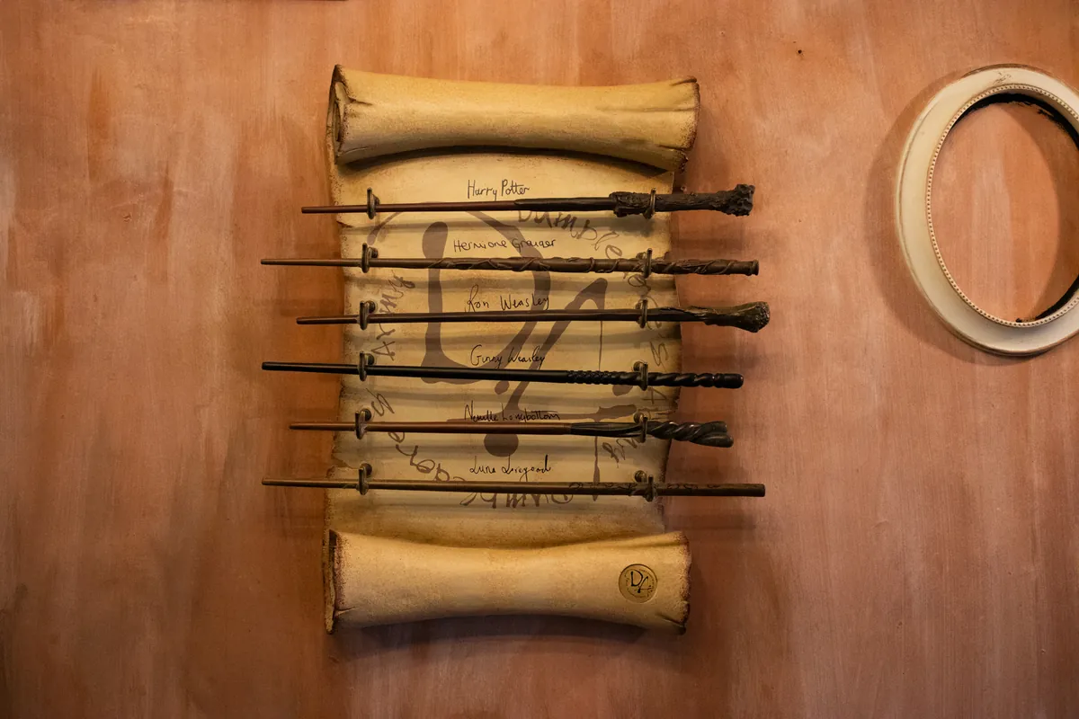 Wands laid out on a parchment scroll in Junction 9¾.